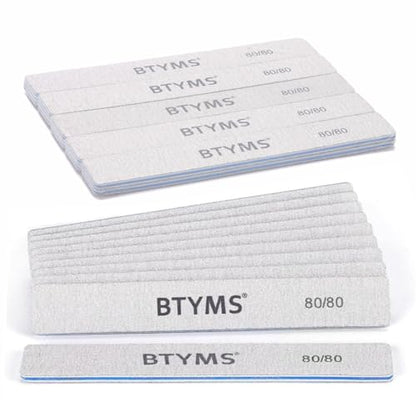 10 Count 80/80 Grit Rectangle Nail Files for Acrylic Nails, Reusable Buffering Files Double Sided Emery Boards for Nails - size: 80/80 Grit(10 Count)