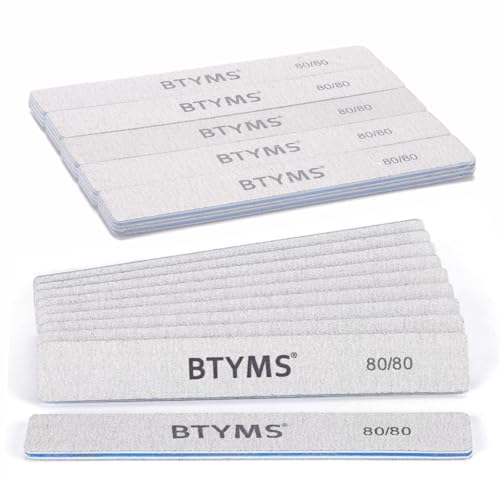 10 Count 80/80 Grit Rectangle Nail Files for Acrylic Nails, Reusable Buffering Files Double Sided Emery Boards for Nails - size: 80/80 Grit(10 Count)