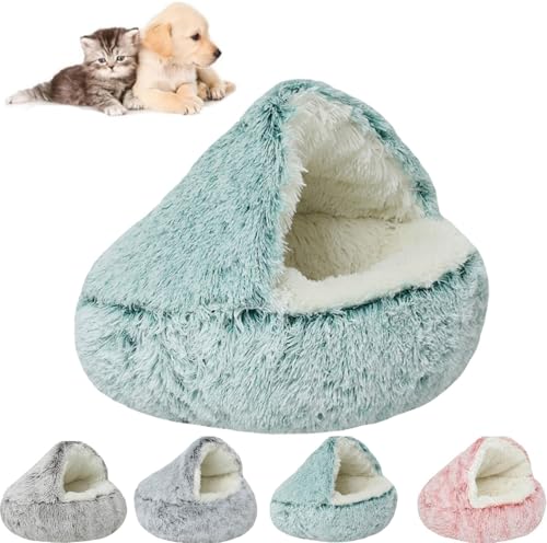 Cozy Cocoon Dog Bed, Cuddle Dog Bed for Dogs Medium Large, Fluffy Covered Hooded Cozy Burrow Puppy Beds, Hooded Cozy Bed for Dogs (D, S(40cm)) - color: D, size: S(40cm)