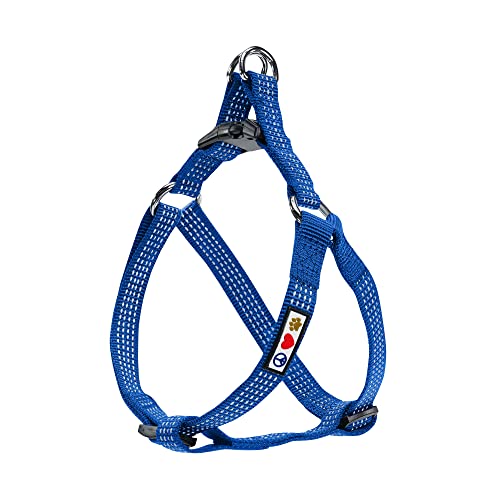 Pawtitas Reflective Step-in Dog Harness – Adjustable No-Pull Vest for Puppies to Seniors, Safe & Comfortable, L Blue