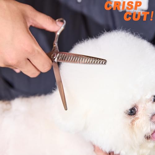 High-end Professional Dog Grooming Thinning Scissors Teeth Cutting Blending Shears Pet Texturizing Shears 7.5 Inch Extremely Very Sharp Stainless Steel Alloy For Cat Other Animals Groomer - size: 7.5inch, style: Thinning Shears