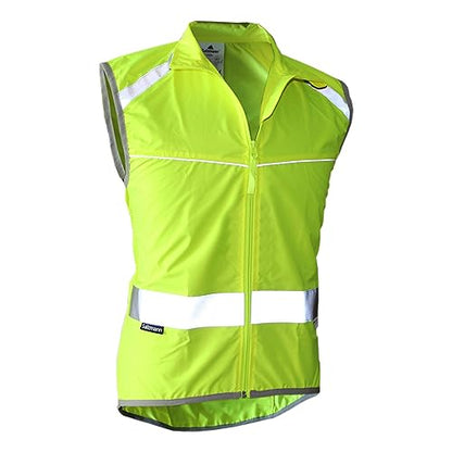 Salzmann Reflective Running Vest | Lightweight, Breathable Hi Vis Vest | Made with 3M Scotchlite Reflective Material | High Visibility Cycling Gilet - size: Large