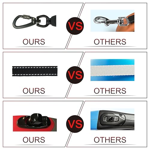 DOCO Retractable Dog Leash for Small Dogs Reflective Tape Lead with Stop and Lock Control, 360° Swivel Snap & Anti-Slip Grip Dog Leashes - Black, Small - color: Blue, size: Small 13ft