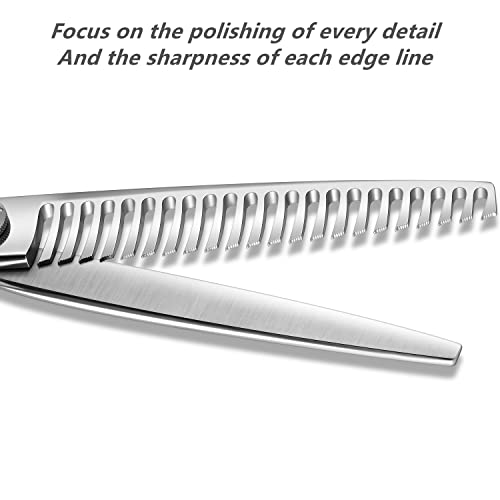 High-end Professional Dog Grooming Thinning Scissors Teeth Blending Shears Pet Texturizing Thinner Blender Shears 7 Inch Extremely Sharp Stainless Steel Alloy For Cat Horse And Other Animals - style: 7inch Thinning