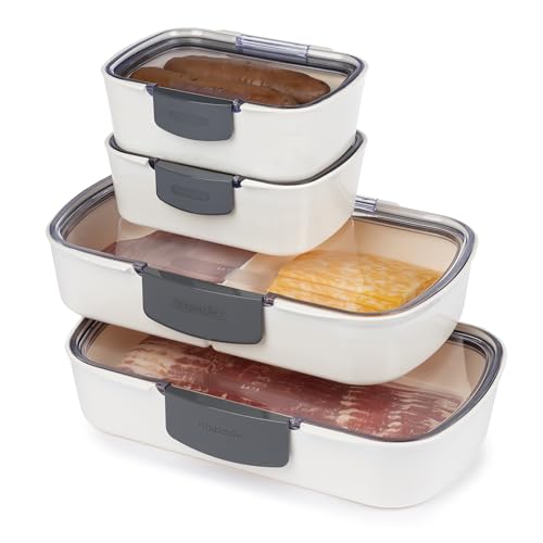 ProKeeper 4-Piece Deli Container Set – Airtight, BPA-Free Food Storage with Freshness Lock, Ideal for Deli Meats, Cheese, and Produce - color: Variety Pack