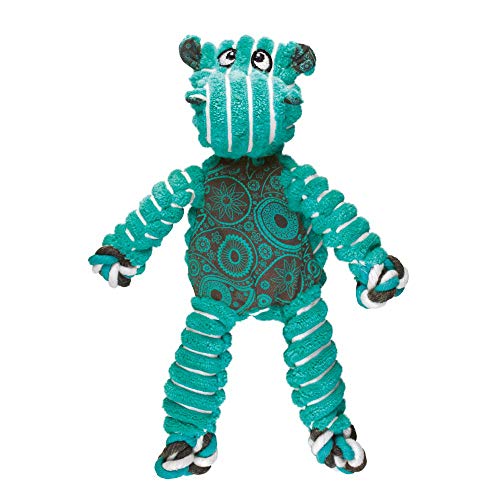 KONG Floppy Knots - Durable No‑Stuffing Squeaky Rope & Plush Dog Toy - for Teething, Playing (Hippo, Small/Medium) - color: Hippo, size: Small/Medium