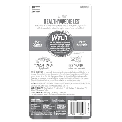 Nylabone Healthy Edibles WILD Natural Dog Chew Treats for Large Dogs, Long Lasting Dog Healthy Chew Antler Bone Made in USA, Venison Flavor, For Dogs Up to 50 lbs. (2 Count) - size: 2.8 Ounce (Pack of 1)