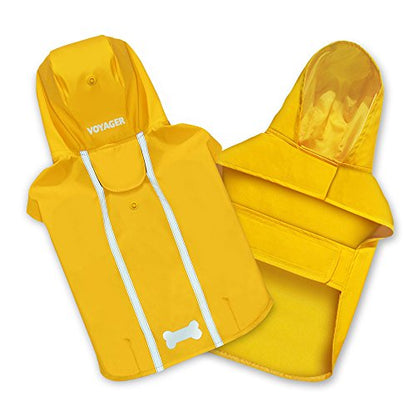 Best Pet Supplies - Voyager Waterproof Dogs Rain Poncho - Yellow - Large, Chest: 25" ~ 30" (253-YW-L) - color: Raincoat (Bright Yellow), size: Chest:25 in~30 in