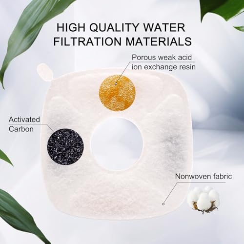 Pet Fountain Filters Compatible with 95Oz/2.8L Dog Water Fountain (4 Filters&4 Sponges) - size: 4 Filters&4 Sponges