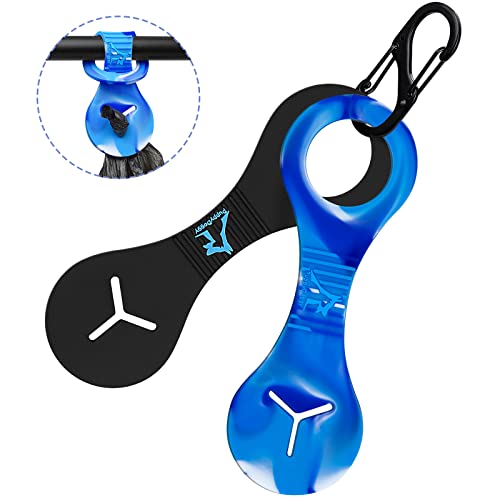 Dog Poop Bag Holder for Leash Waste Bag Carrier Dog Poop Bag Dispenser for Walking Running Bicycle Accessory 2 Pieces (Black + Mixed Blue) - color: Black + Mixed Blue