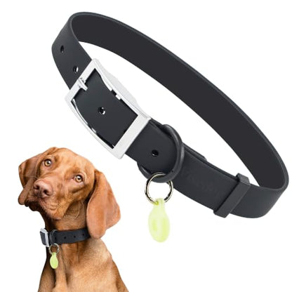 Wisedog Small Puppy Collar, XS 7"-10" × 1/2", Black | Soft Rubber Coated Webbing, For Small Dogs Cats, Cute Pet Collars - color: Black