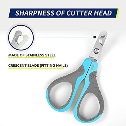 WePet Pet Nail Clippers U07.1, Professional Claw Trimmer, Bended Scissor Special for Cats, Kittens, Dogs, Puppies, Small Animals, Grey/Maya Blue - color: #13 Grey/Maya Blue
