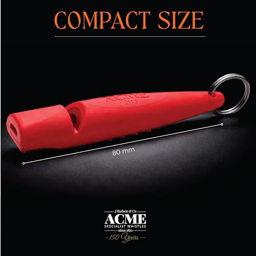 ACME Alpha 211.5 Professional Dog Training Whistle with Enhanced Ergonomic Grip. BPA-Free Plastic. 110 dBA. Long Range. Standardized Frequency. Weatherproof. Made in the UK (Carmine Red) - color: Carmine Red