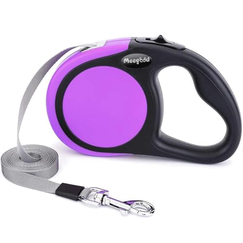 Heavy Duty Retractable Dog Leash-16ft Strong & Durable Walking Leash for S to L Dogs up to 45/115 lbs, Upgraded Lock System, Non Slip Grip, Tangle Free (Purple, Small/Medium) - color: Purple, size: Small/Medium