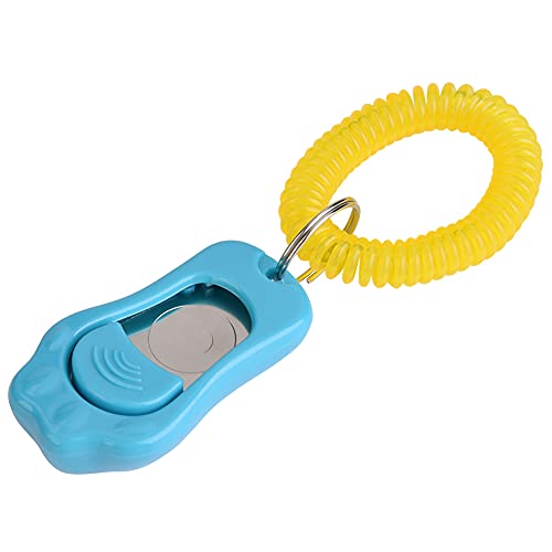 AYNEFY Pet Behavioral Training Clicker, Shaped 3 Gears Adjustable Volume Pet Dog Training Clicker Puppies Training Behaviour Whistle with Wrist Strap(Sky Blue) - color: Sky Blue