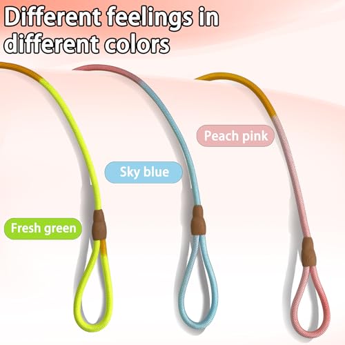 FOVRLZSE 3-Pack Lightweight Adjustable Nylon Dog leashes Leather Buckles Macaron Dog leashes for S/M Dogs,5.2ft Long,White Ultra-Soft eco-Cotton Lining,No Collar Needed - color: Macaron