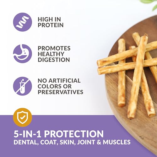 Wild Eats Real Duck Collagen Bully Sticks for Dogs (25 Pack,5 Inch) Long Lasting Dog Chews No Hide Dog Treat Bully Stick Alternative, Rawhide Free, Grain Free, High Protein - size: 5.7 Ounce (Pack of 25)