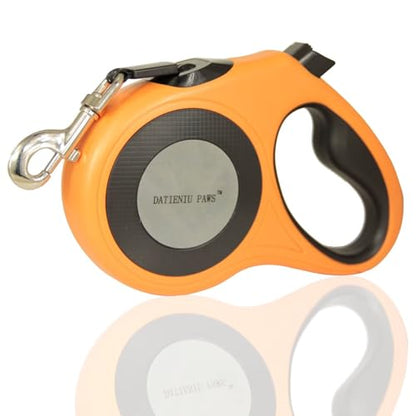 XL 16FT Retractable Dog Leash for Large Dog up to 120 lbs, Chew Proof Steel Wire Extender, One-Hand Brake & Lock, Tangle-Free Heavy Duty Walking Leash XL Orange - color: Orange