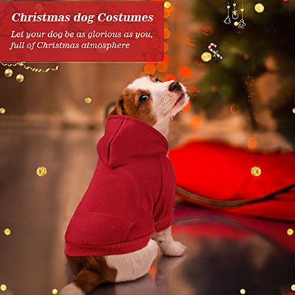 Frienda 3 Pcs Pet Dog Sweater Jacket Winter Knitwear Hoodie Clothes Pocket Puppy Coat Clothing Pup Shirt Costume Sweatshirt Fleece Lining Warm Winter Small Hooded Soft Thickening(Large) - size: Large