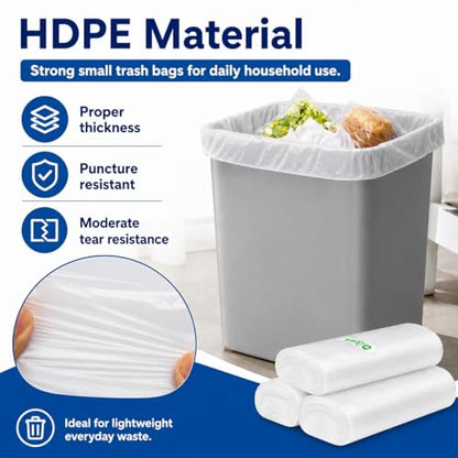 1.2 Gallon 180 counts Small Clear Trash Bags 5 Liter Garbage Bags by Teivio, Bathroom Trash Can Bin Liners, Plastic Bags for home office kitchen, Clear - size: 180 Count (Pack of 1)
