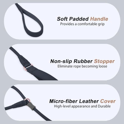 Slip Lead Dog Leash, Dog Training Leash with Double Handle, Soft Leather Slip Leash and Collar, Heavy Duty Nylon Dog Lead, No Pull Walking for Medium Large Small Dogs 5ft Black - color: Black, size: 5ft
