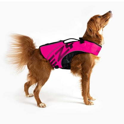 EzyDog DFD X2 Dog Life Jacket - Adjustable Swimming Safety Life Vest Preserver with Continuous Neck Flotation, Reflective Trim, & Grab Handle (3XS, Pink) - color: Pink, size: 3XS
