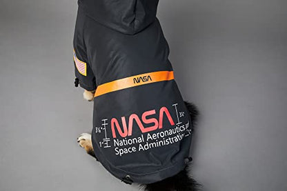 ChoChoCho NASA Dog Raincoats, Reflective Rain Jacket Water Proof, Cat & Puppy Stylish Streetwear Outfit for Dogs (Black, S) - color: NASA-Black, size: S (Chest: 9.5''-13' / Suggest: 2-5 lbs)