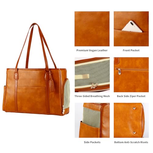 Stylish Dog Purse Carrier, Leather Pet Carrier Bag for Small Dogs Cats Puppy, Airline Approved Soft-Sided Carrier Brown - color: Brown