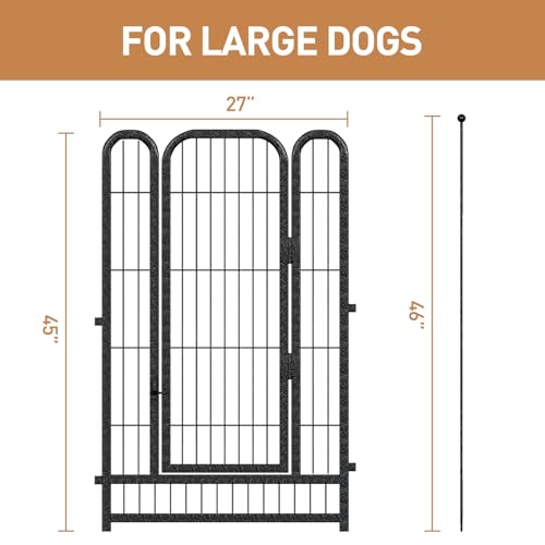 Metal Dog Playpen, 45" Inch Height 24 Panels, Ideal Dog Fence for Large/Medium/Small Dogs Indoor & Outdoor Bliss, Perfect Dog Pen for Camping, Yard and RV | Black-Silver - size: 45"High, style: 24 Panels