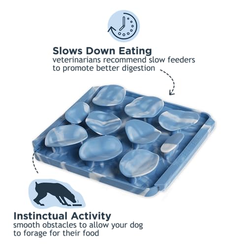 Tall Tails Rock Foraging Mat for Dogs and Cats – Slow Pet Feeder Puzzle Mat for Easy & Engaging Feeding - color: Rock
