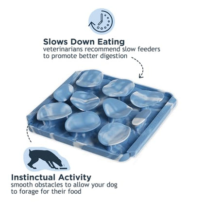 Tall Tails Rock Foraging Mat for Dogs and Cats – Slow Pet Feeder Puzzle Mat for Easy & Engaging Feeding - color: Rock