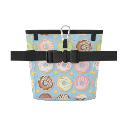 Donut Water-Resistant Dog Treat Pouch, 3 Ways to Wear Treat Bag with Magnetic Closure & Reflective Strip, Hands-Free for Pet Training, Walking
