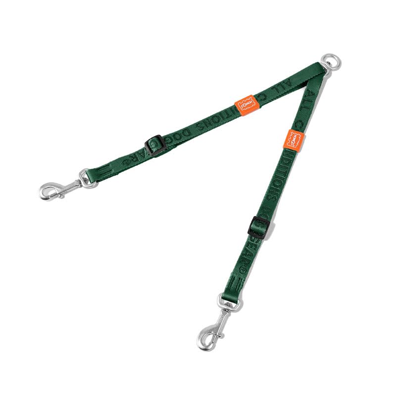 HOWGO Double Dog Leash,Tangle-Free 360 Swivel(Green, Pro M-L Splitter) | Individually Adjustable Length, Coupler Leads 2 Dogs,Aviation Aluminum Hooks,Durable Nylon,No-Tangle Walking,All Breeds - color: Green, size: Pro M/L