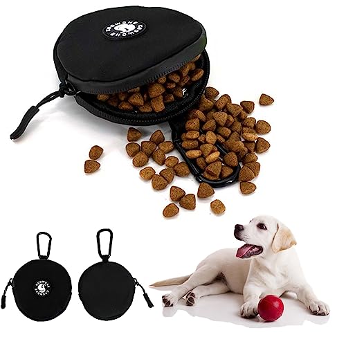 Small Dog Treat Pouch, Dog Training Treats Bag, Portable Pet Snack Baits Storage Pouches, Waterproof and Durable Puppy Food Bag, Pocket Size Doggie Treat Bags (Black 3.0) - color: Black 3.0