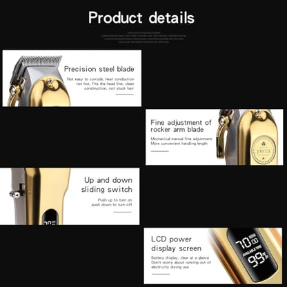 yucca Dog Grooming Clippers for Thick Heavy Coats, Cordless Animal Clippers Professional, Rechargeable Low Noise Clippers, Thick Fur Clippers with Metal Blade for Pets Dogs Cats - size: DGC-1