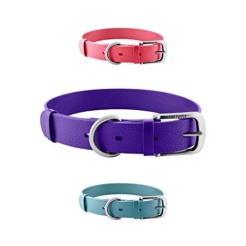 Tuff Pupper Classic Heavy Duty Dog Collar | 10x Stronger Than Leather | 100% Waterproof & Odor Proof Dog Collar | Tough Rust-Proof All Metal Hardware - color: Royal Purple