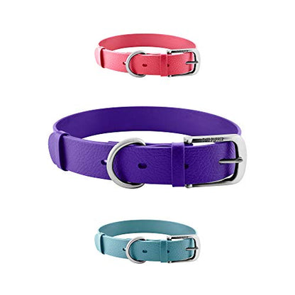 Tuff Pupper Classic Heavy Duty Dog Collar | 10x Stronger Than Leather | 100% Waterproof & Odor Proof Dog Collar | Tough Rust-Proof All Metal Hardware - color: Royal Purple