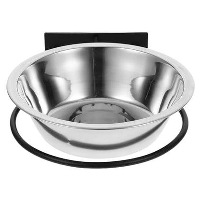 DOITOOL Raised Wall-Mounted Dog Bowl Set Stainless Steel Elevated Dog Food and Water Feeder with Deep Bowls Large Size Space-Saving Pet Feeding Station
