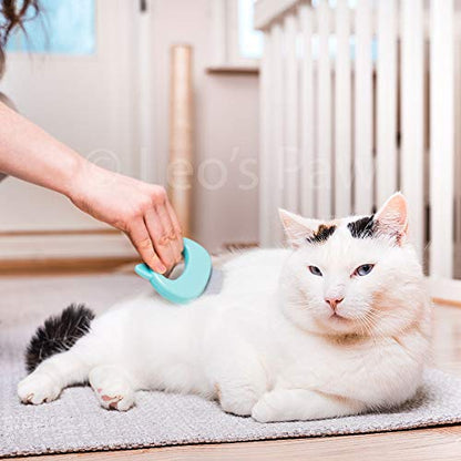 Leo's Paw The Original Pet Hair Removal Massaging Shell Comb Soft Deshedding Brush Grooming and Shedding Matted Fur Remover Dematting tool for Long and Short Hair Cat Dog Puppy Bunny (Mint) - color: Mint