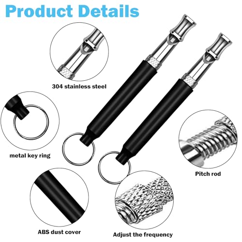 3 Pcs Dog Whistle,Dog Whistle to Stop Barking Neighbors Dog,Ultrasonic Dog Whistles,Professional Recall Dog Training Whistles, with Lanyard