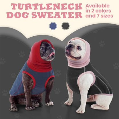 Dog Sweater,Dog Fleece Jacket Vest,Stretchy Pullover Soft Dog Sweatshirt, Lightweight Turtleneck Dog T-Shirts,Pullover Dog Pajamas,Stylish Pet Outfits,Warm Dog Winter Coat for Small Medium Large Dogs - color: NavyBlue, size: Large