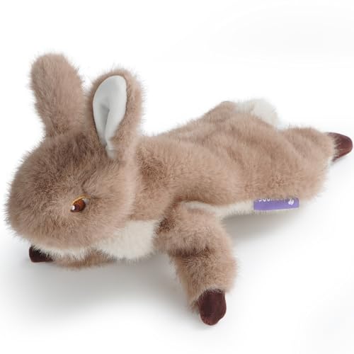 Fuzzwoof No-Stuffing Bunny Squeaky Dog Toy, Cute Plush Puppy Teething Toy to Keep Them Busy, Rabbit Interactive Tug of War & Dental Chew for Small Medium Large Dogs - style: Bunny