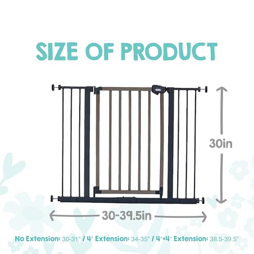 Regalo SAFETY 39" Extra Wide Wood Accent Baby Gate, Pressure Mount for Doorways & Bottom of Stairs, Babies, Toddlers & Pets, Ages 6–24 Months, TESTED & TRUSTED, AMERICAN DESIGNED, FAMILY OWNED - color: Wooden - 30-39.5"w X 30"h