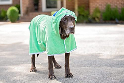 BoxDog Wearable Microfiber Dog Towel with Monster Hoodie | Soft Dog Bathrobe (Medium) - color: Green Monster, size: Medium
