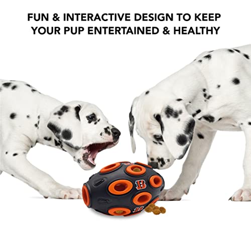 NFL Cincinnati Bengals Football Treat Dispensing Toy for Dogs and Cats, Rubber Ball Dog Toy, Interactive Fun Dog Treat Toy, Natural Rubber Dog Feeding Toy - color: Cincinnati Bengals
