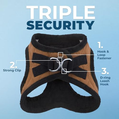 Best Pet Supplies - All Weather Mesh / Plush, Reflective, No Pull Harness for Small, Medium Dogs, Cats - Secure with Hook & Loop Fastener, Buckle, Double D-Rings - Beige Plush, L - color: Beige Plush, size: L (Chest: 18 - 20.5")