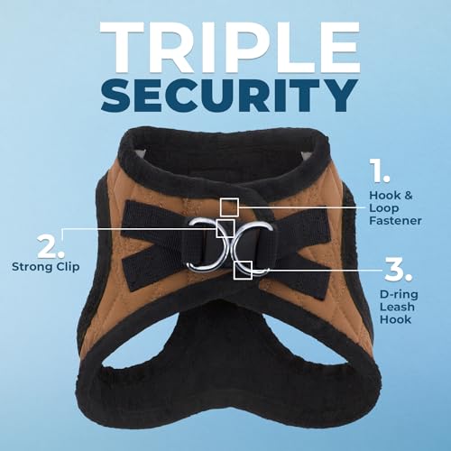 Best Pet Supplies - All Weather Plush, Reflective, No Pull Harness for Small, Medium Dogs, Cats - Secure with Hook & Loop Fastener, Buckle, Double D-Rings - Beige Plush, M - color: Beige Plush, size: M