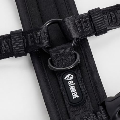 Fei & Eve Moxie Dog Harness for Small & Medium Dogs, Black, XS | Lightweight Design, 3-Point No-Pull Control, Quick Release Metal Buckle - color: Black, size: XS