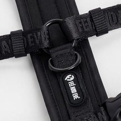 Fei & Eve Moxie Dog Harness for Small & Medium Dogs, Black, XS | Lightweight Design, 3-Point No-Pull Control, Quick Release Metal Buckle - color: Black, size: XS