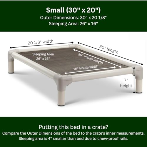 Kuranda Chewproof Elevated Dog Bed – 30" x 20" - Sunsure Textilene - Sierra - color: Sierra, size: Small